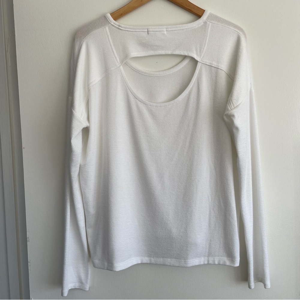 rag & bone White Knit Cutout Top